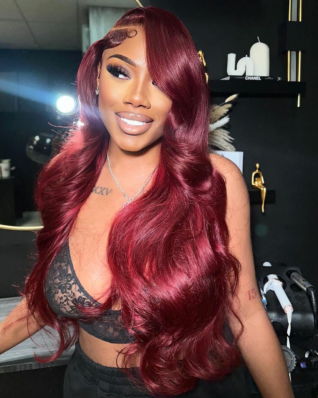 #99J Burgundy Body Wave Human Hair 13x4 Lace Frontal Wig