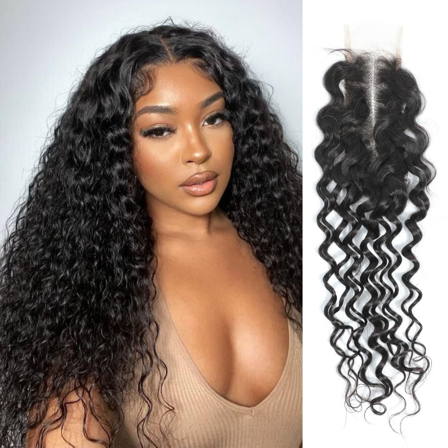 Brazilian Virgin Hair 2x6 Transparent Lace Human Hair Closure Silky Straight/Body Wave/ Deep Wave/Kinky Curly/Kinky Straight/Water Wave
