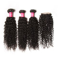12A Brazilian Curly Human Hair 3 Bundles with 4x4 HD Lace Closure