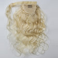 613 Blonde Body Wave Wrap Around Ponytail Human Hair Extensions, Invisible Magic Tape Ponytail Hair Piece for Black Women