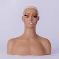 Realistic Female Brown Color Mannequin Head Stand DE-410-ZC