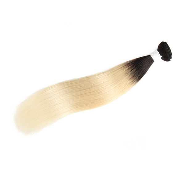 T1b/613 613 Blonde Dark Black Root Straight Human Hair 1 Bundle 100g