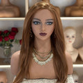 Realistic Female Brown Color Mannequin Head Stand DL-487-YH1