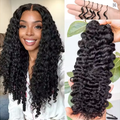 Deep Wave Miracle Knots hair Knotless Pre-Separated Crochet Hair Braid Extensions Water Curly Feather Crochet Human Hair Bundle Twist Braiding Hair