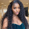 30Inch~40Inch Long Water Wave Human Hair 13x4 Lace Front Wigs