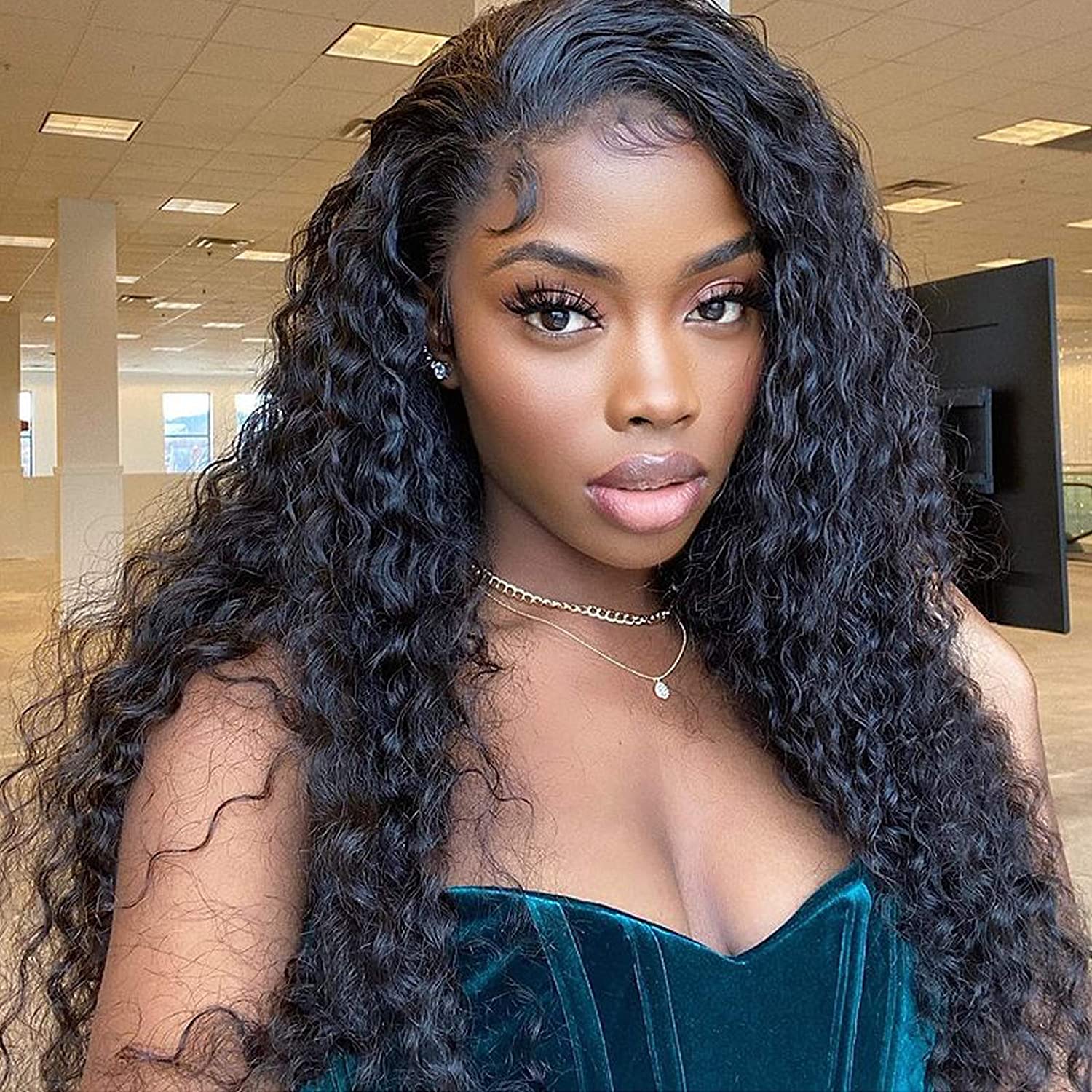 30Inch~40Inch Long Water Wave Human Hair 13x4 Lace Front Wigs