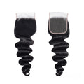 Natural Black Loose Deep 4x4 Lace Closure Human Hair, Transparent Lace Closure Virgin Hair For Black Women