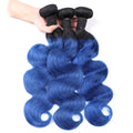 Ombre T1b/Blue Body Wave Human Hair 3 Bundles Weft