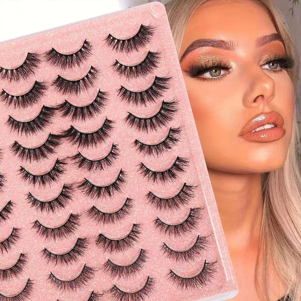 20 Pair 5D Mink 10 Styles Eyelashes Natural Looking Black Makeup Eyelashes