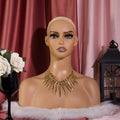 Realistic Female Mannequin Head PVC Stand  DE-487-YH1