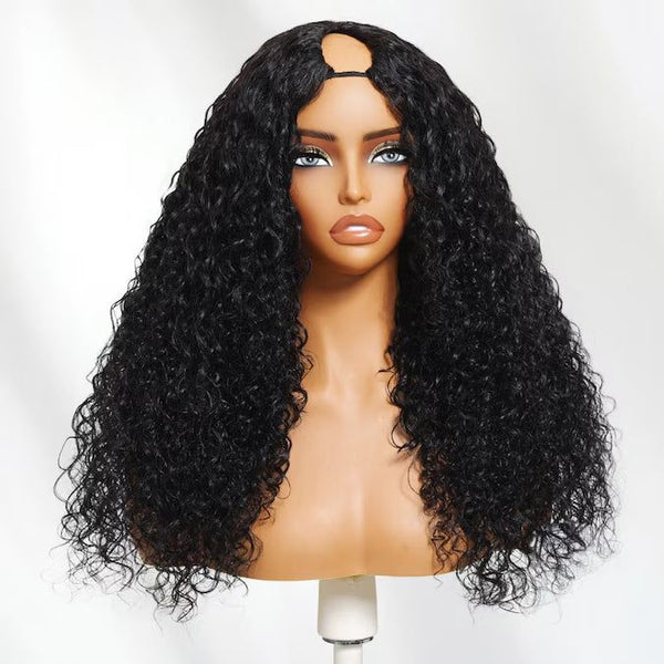 Brazilian Water Wave Virgin Human Hair V Part Wigs
