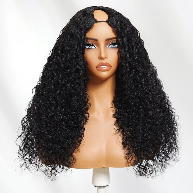 Brazilian Water Wave Virgin Human Hair V Part Wigs