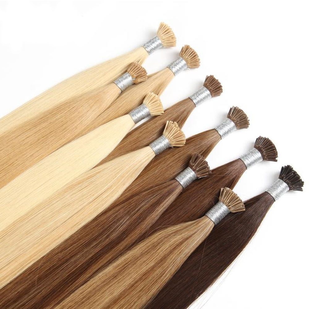 I tip Straight Human Hair Extensions Light Color