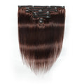 #4 Light Brown Brazilian Straight Clips In Human Hair Extensions 8Pcs/Set
