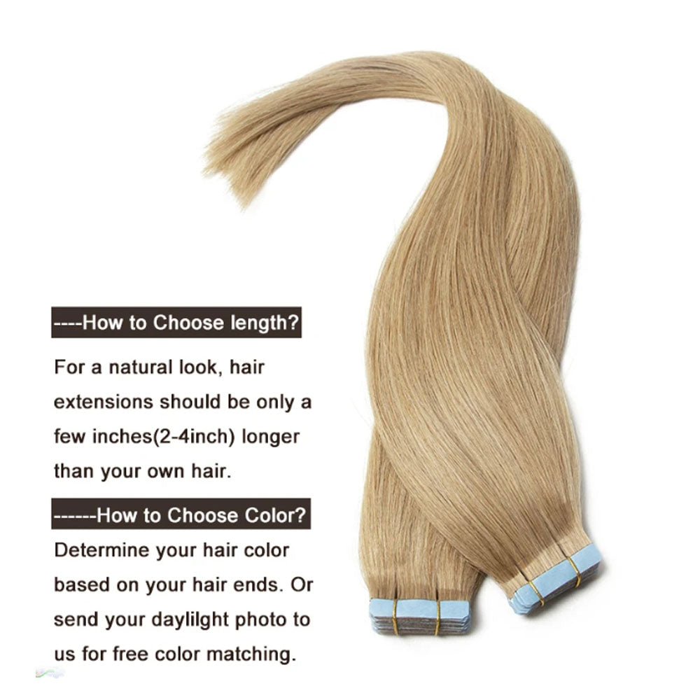 #27 Tape In Human Hair Extensions 40Pcs/Pack=100g