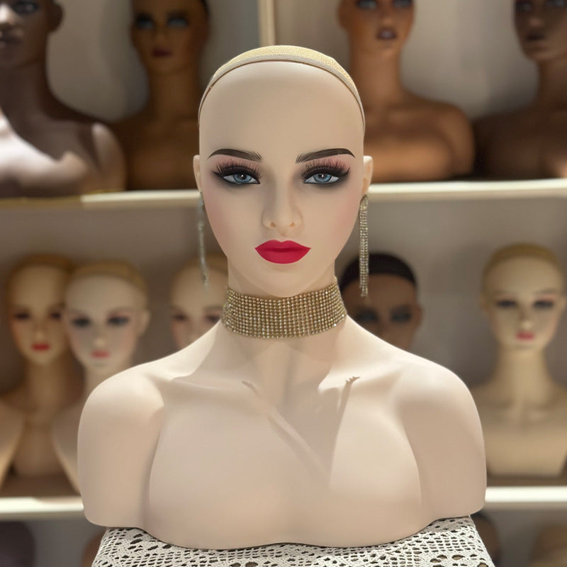Realistic Female Mannequin Head Stand DL-496-A
