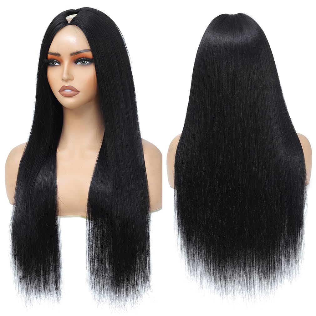 Brazilian Virgin Hair Straight Human Hair V Part Wigs