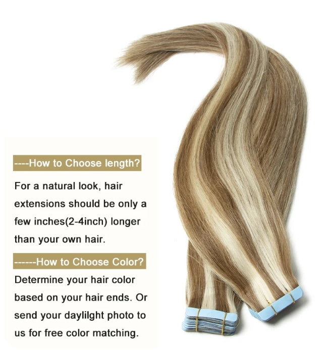 P6/613 Tape In Human Hair Extensions 40Pcs/Pack=100g