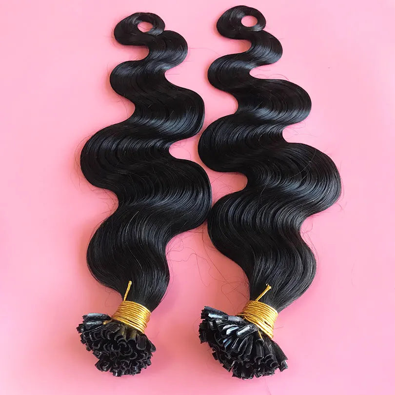 U Tip Body Wave Human Hair Extensions 100g Dark Color #1~#12