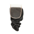 Natural Black Loose wave 4x4 Lace Closure Human Hair, Transparent Lace Closure Virgin Hair For Black Women