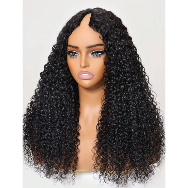 Brazilian Deep Curly Virgin Human Hair V Part Wigs