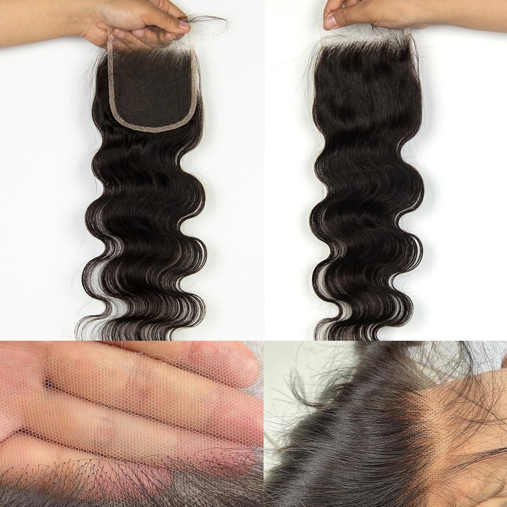 Brazilian Body Wave Virgin Human Hair 4x4 HD Lace Closure