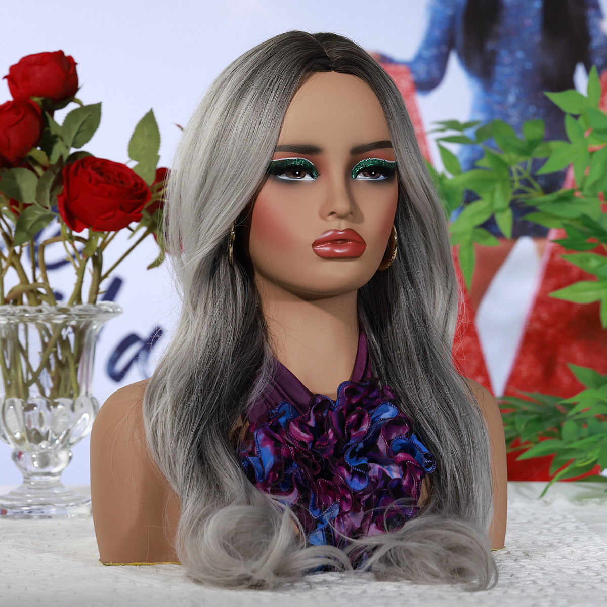 Realistic Female Mannequin Head Stand DC-487-BX2