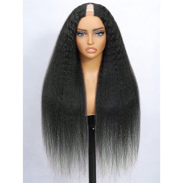 Brazilian Kinky Straight Virgin Human Hair V Part Wigs