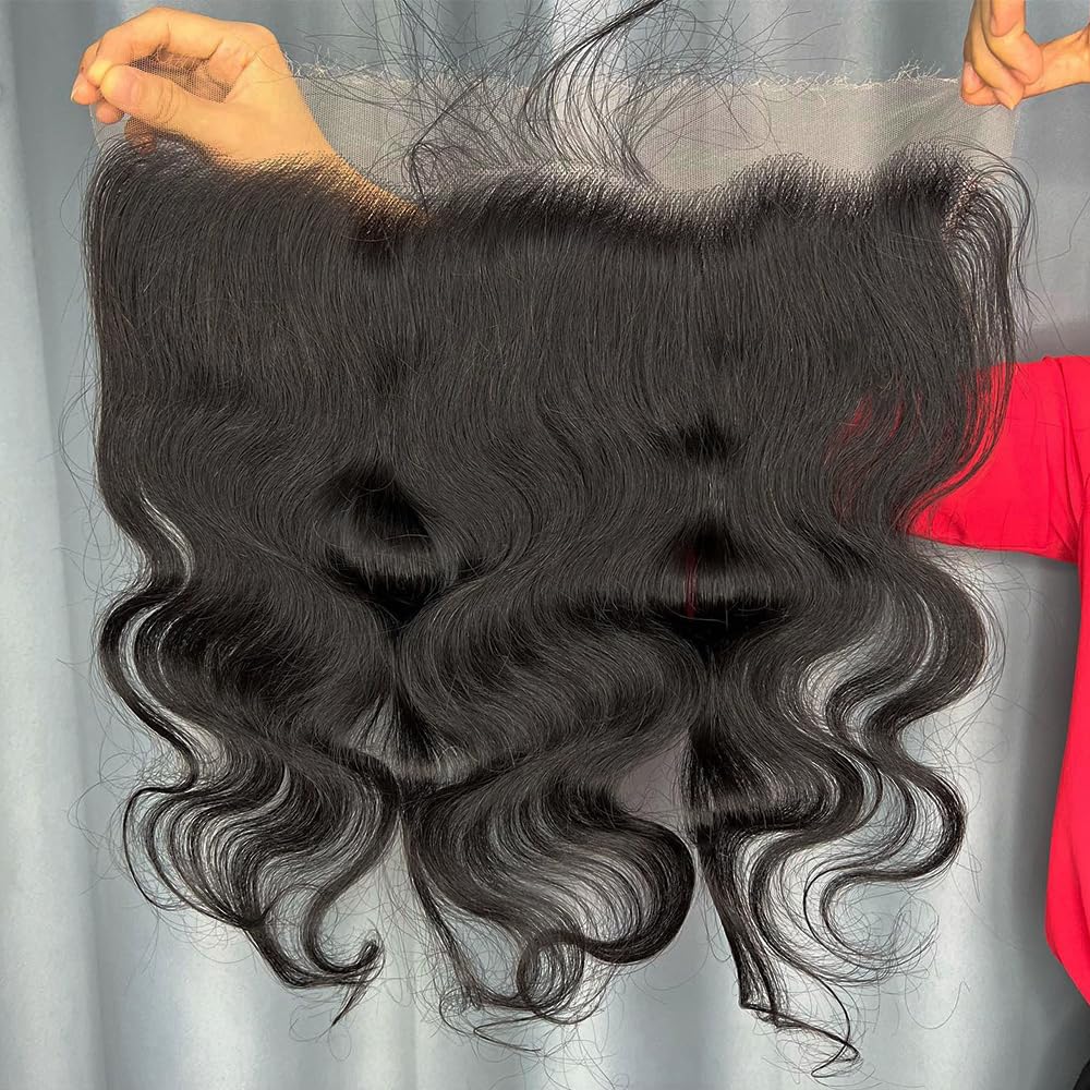100% Virgin Human Hair Body Wave 13x4 HD Ear to Ear Lace Frontal Natural Black Color