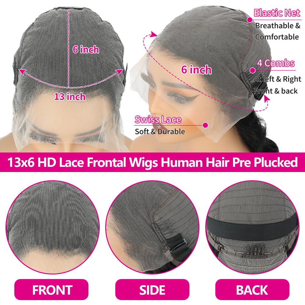 Brazilian Loose Deep Wave Virgin Human Hair 13x6 Lace Frontal Hair Wigs