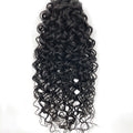 Jet Black Water Wave Drawstring Ponytail Human Hair Extensions, Breathable Mesh Net Ponytail Hair Piece for African American Women