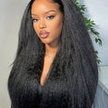 Kinky Straight Virgin Human Hair 4x4 Lace Closure Wig