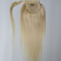 613 Blonde Straight Wrap Around Ponytail Human Hair Extensions, Invisible Magic Tape Ponytail Hair Piece for Black Women