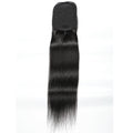 Jet Black Straight Drawstring Ponytail Human Hair Extensions, Breathable Mesh Net Ponytail Hair Piece for African American Women