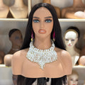 Realistic Female Brown Color Mannequin Head Stand DE-487-GM2