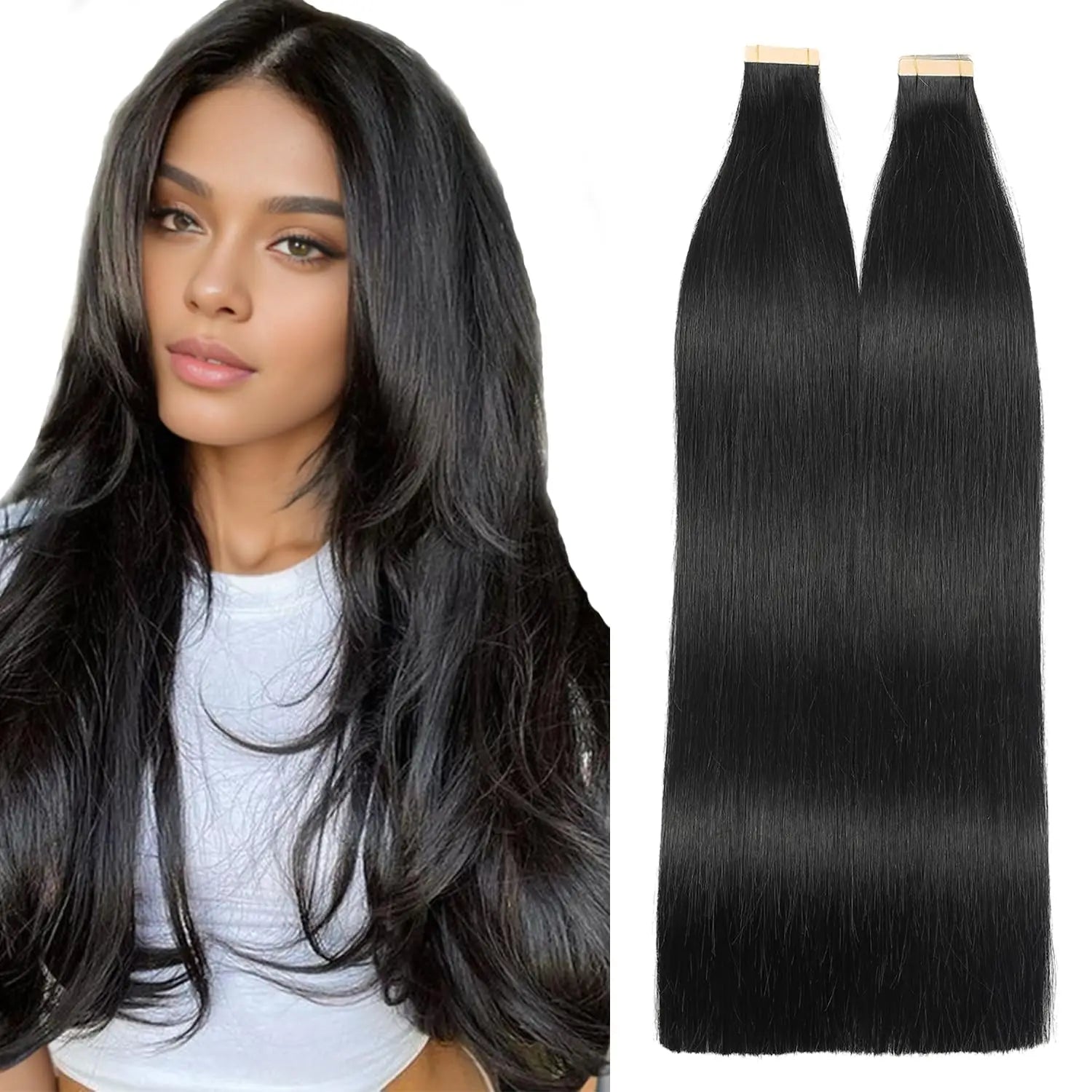 Silky Straight Tape In Human Hair Extensions 40Pcs/Pack