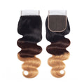 T1b/4/27 Ombre Body Wave Human Hair 4x4 Lace Closure