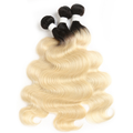 T1b/613 613 Blonde Dark Black Root Body Wave Human Hair 3 Bundles