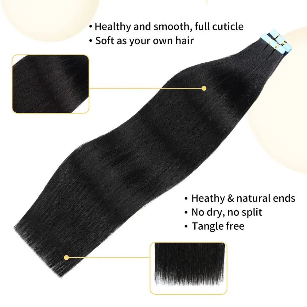 Silky Straight Tape In Human Hair Extensions 40Pcs/Pack