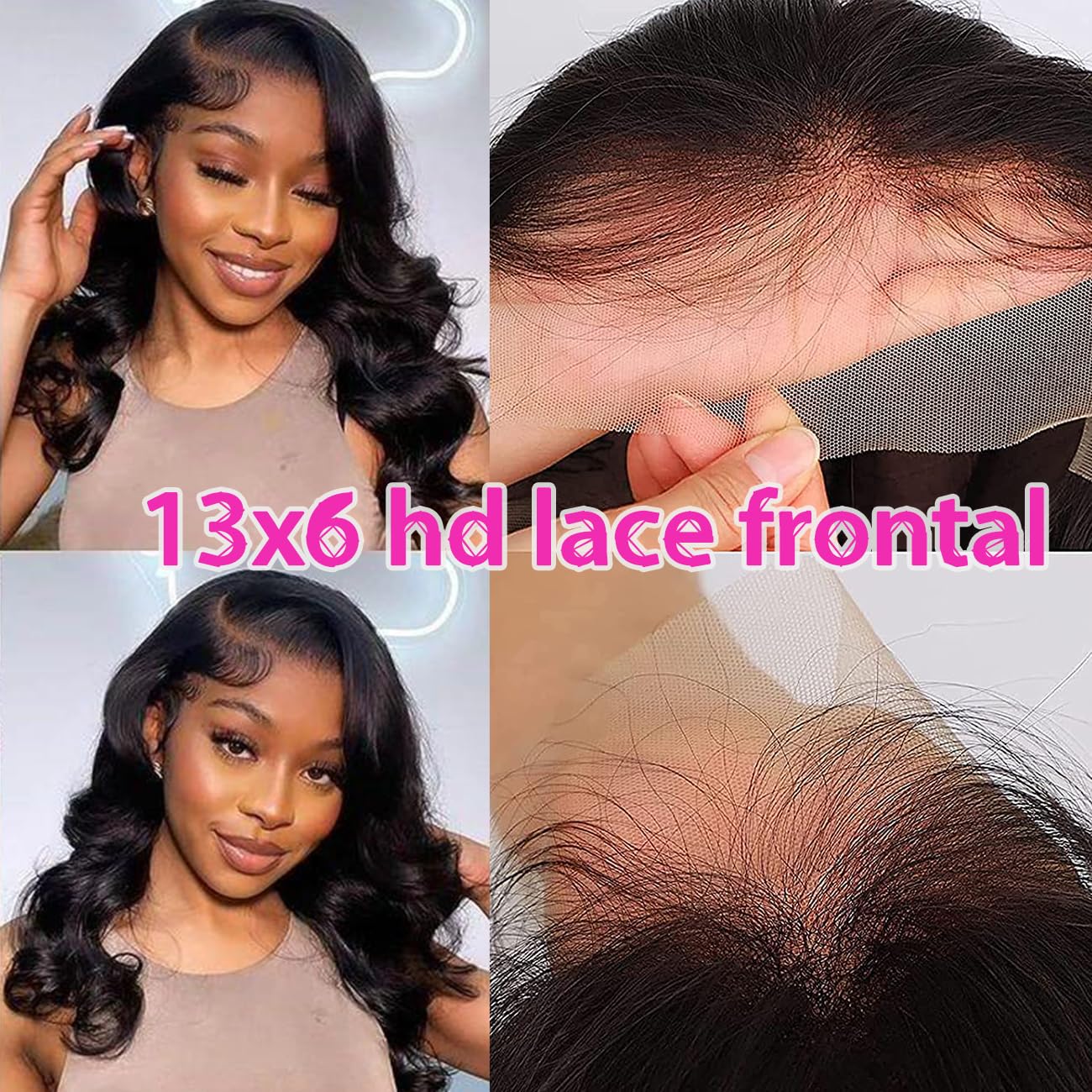 Brazilian Virgin Body Wave Human Hair 13x6 HD Ear to Ear Lace Frontal