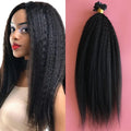 U Tip Kinky Straight Human Hair Extensions 100g Dark Color #1~#12