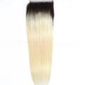 Ombre T1b/613 Dark Roots Straight Human Hair 4x4 Lace Closure