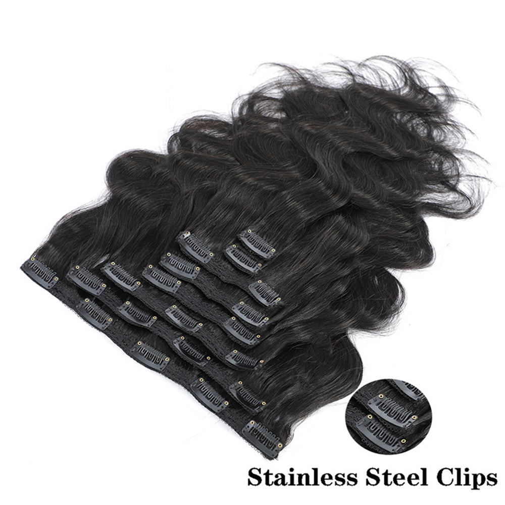 Brazilian Body Wave Clips In Human Hair Extensions 8Pcs/Set 120g
