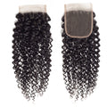 Natural Black Curly 4x4 Lace Closure Human Hair, Transparent Lace Closure Virgin Hair For Black Women