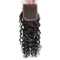 Natural Black Water Wave 4x4 Lace Closure Human Hair, Transparent Lace Closure Virgin Hair For Black Women