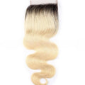 Ombre T1b/613 Dark Roots Body Wave Human Hair 4x4 Lace Closure