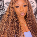 #P4/27 Highlight Kinky Curly Human Hair 13x4 Lace Frontal Wig