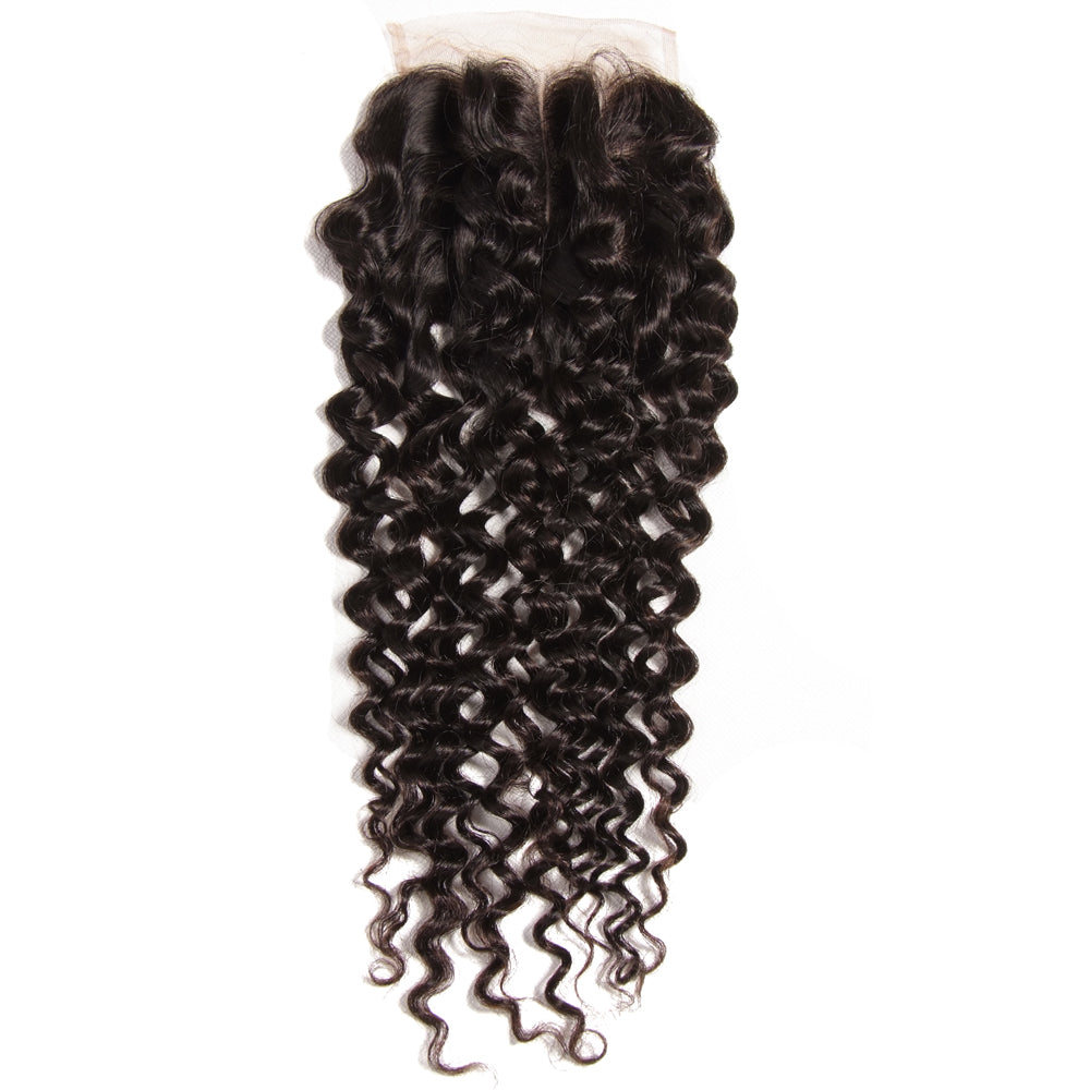 Brazilian Deep Curly Virgin Human Hair 4x4 HD Lace Closure