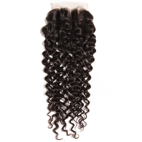 Brazilian Deep Curly Virgin Human Hair 4x4 HD Lace Closure