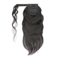 Natural Wave Human Hair Wrap Ponytail Extensions, Natural Black Invisible Tape Ponytail